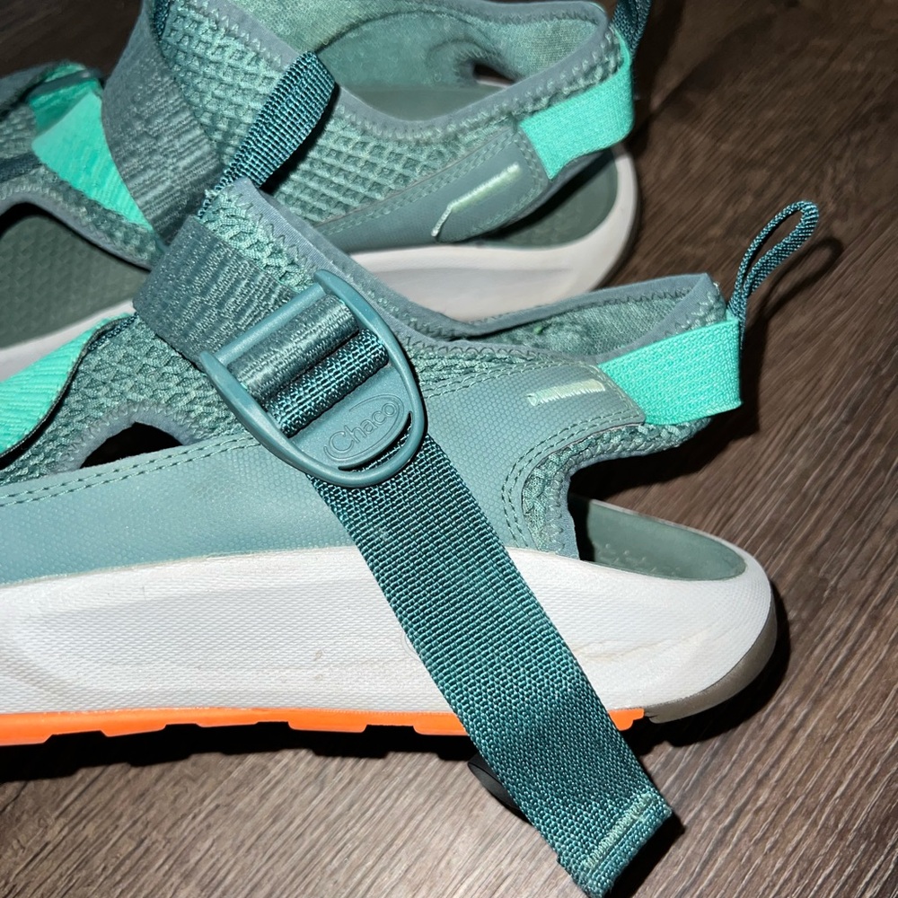 Chaco Teal and Orange Sport Sandals - Picture 5 of 8